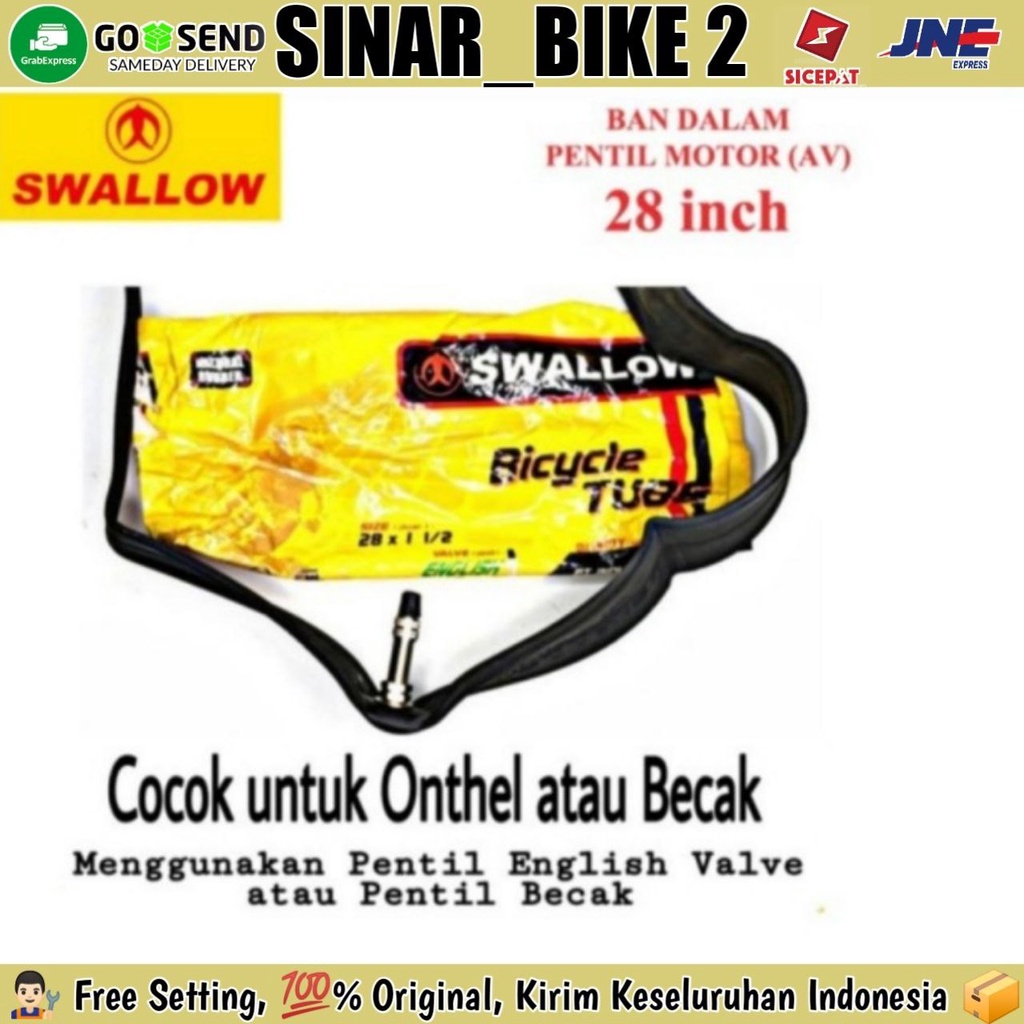 Swallow Ban Dalam Sepeda 28 inch 28&quot; Becak Gerobak Onthel 28 x 1 1/2