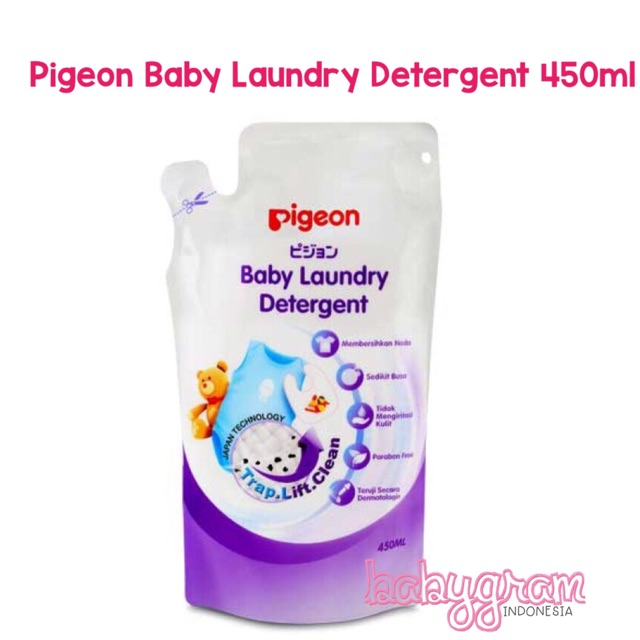 Pigeon Baby LAUNDRY Liquid Detergent Refill 450ml Sabun Cuci Baju Bayi Anak 450