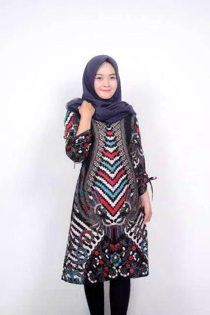 Tunik Respati Garis Tunic Batik Cantik Sogan Modis Modern Ziggy Seragam Kantor Kerja Pesta Terbaru