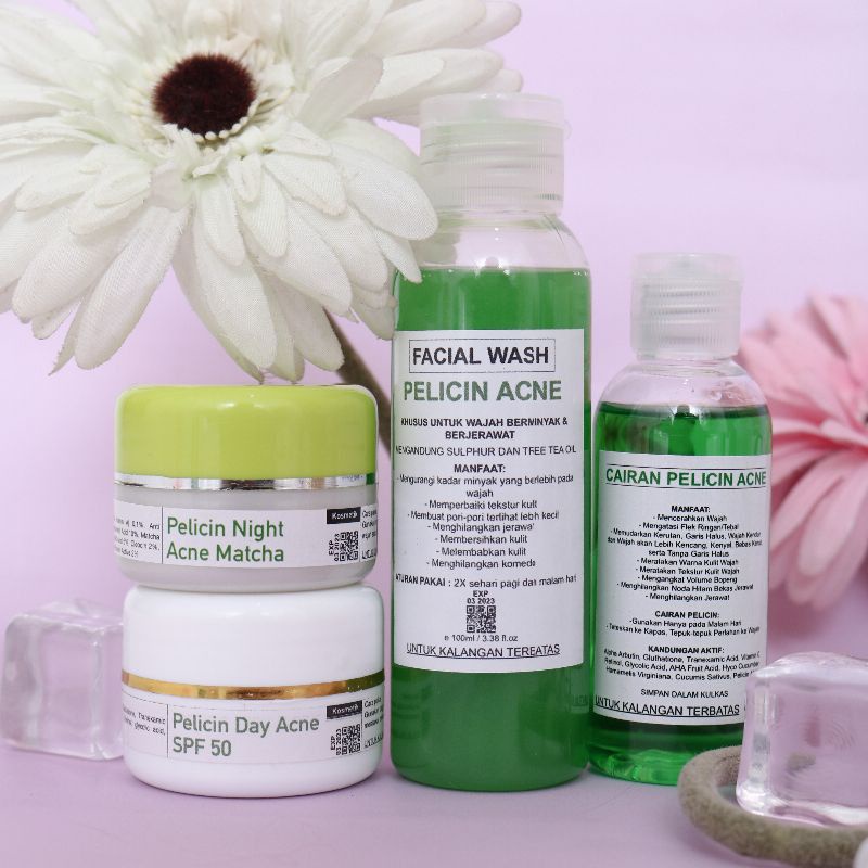 PAKET WAJAH JERAWAT|| PELICIN SKINCARE ACNE MATCHA GREEN| PAKET PELICIN ACNE |PAKET PELICIN JERAWAT