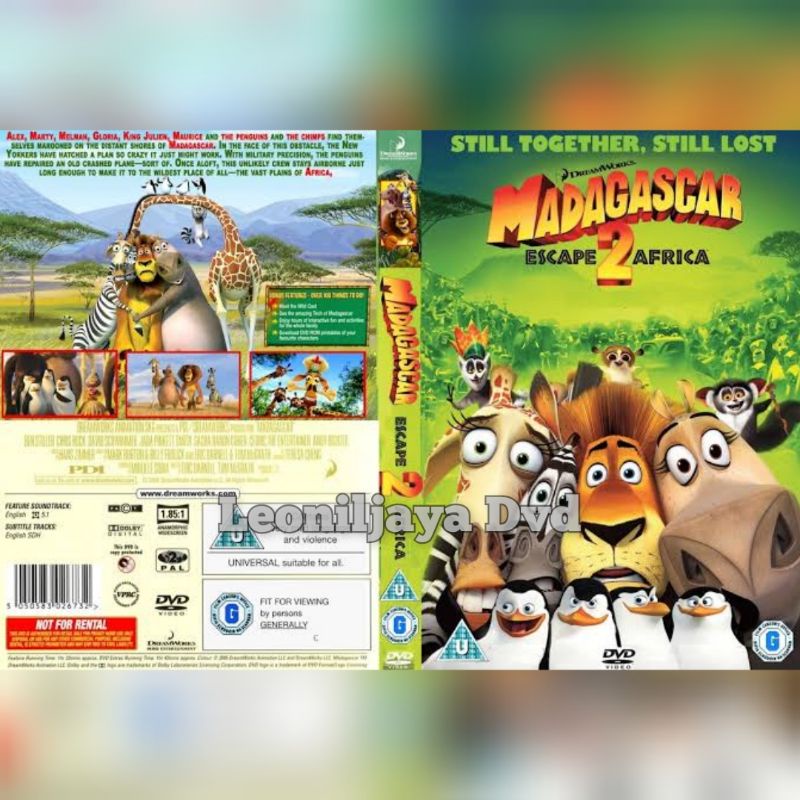Kaset Animasi Film MADAGASCAR 2 : ESCAPE 2 AFRICA - 2008