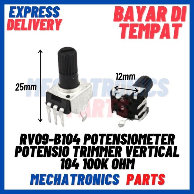 [PAS-9445] RV09-B104 POTENSIOMETER POTENSIO TRIMMER VERTICAL 104 100K OHM 20mm