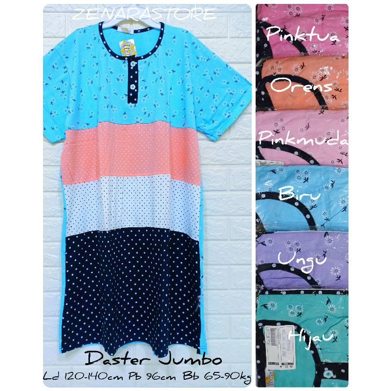 Daster Jumbo dewasa Tiana Ld 120cm - 140cm daster kaos big size jumbo size pendek Lorita by Sofie