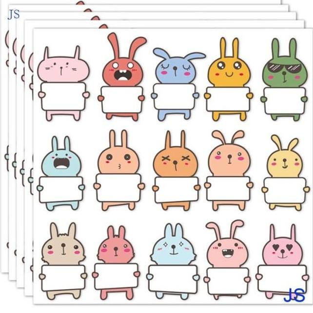 

75pcs Stiker Labelma Kosong 15 Desain Hewan Untuk Alat Tulis Sekolah A