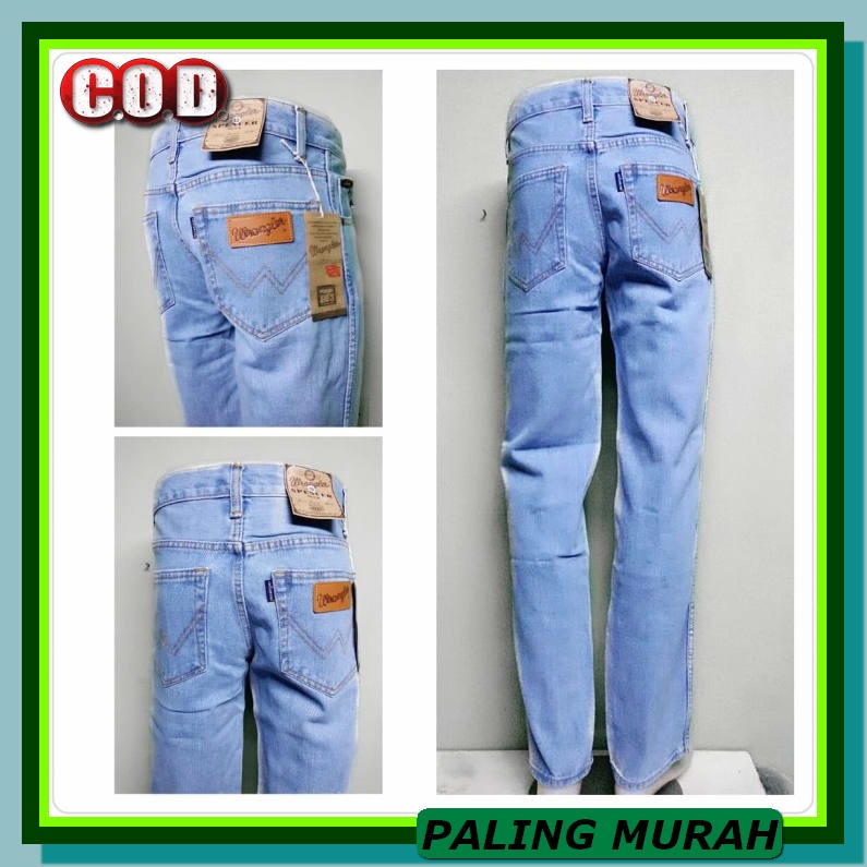 Bayar Cod Celana Jeans Pria Slimfit / Skinny / Pensil Panjang Cow NR541 Celana Jeans Branded Wrangl