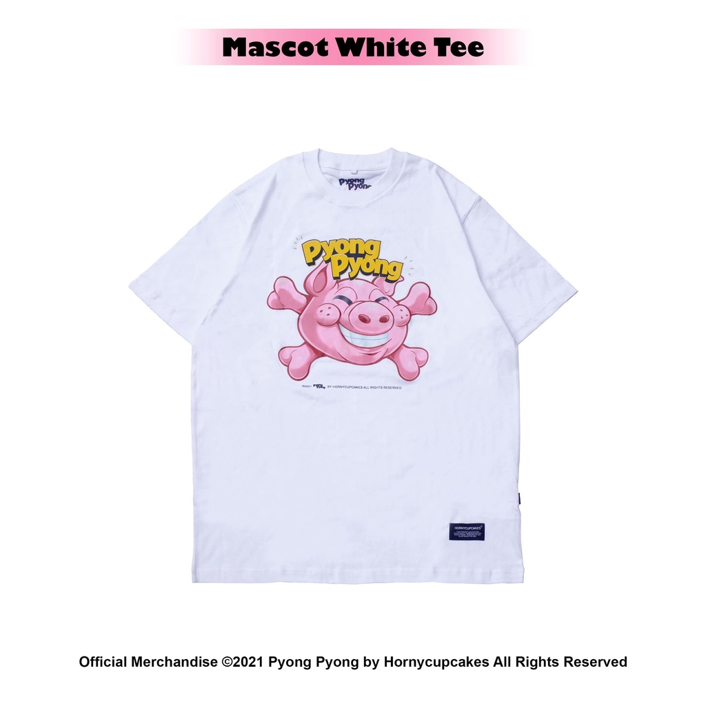 [HOT] Hornycupcakes X Pyong Pyong - Mascot White T-shirt