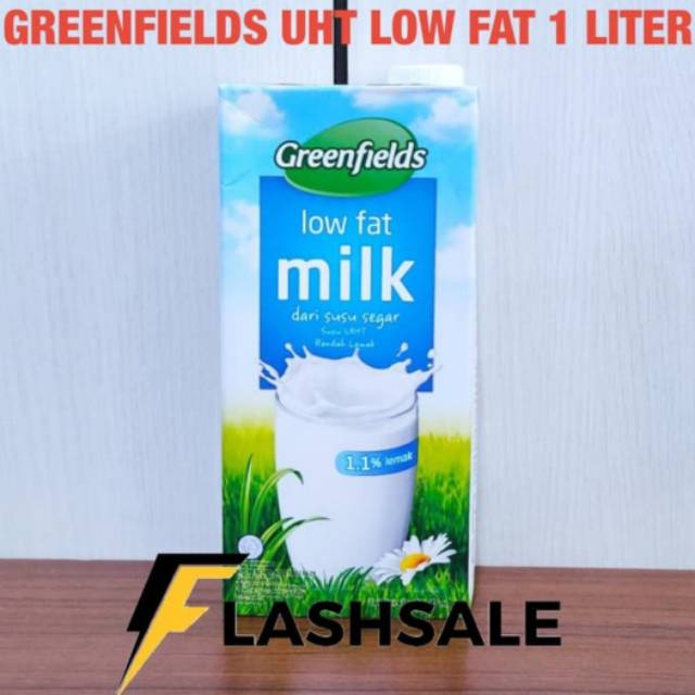 

susu greenfields uht low fat 1 liter LOW FAT PCS