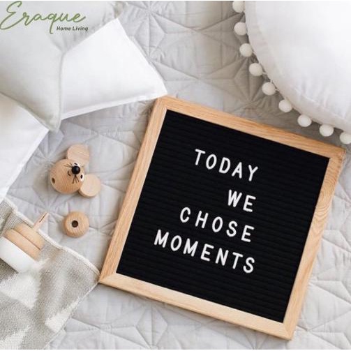 :=:=:=:=] Papan Nama Bayi Cafe Tulis Hitam Huruf Putih / Felt Black Letter Board