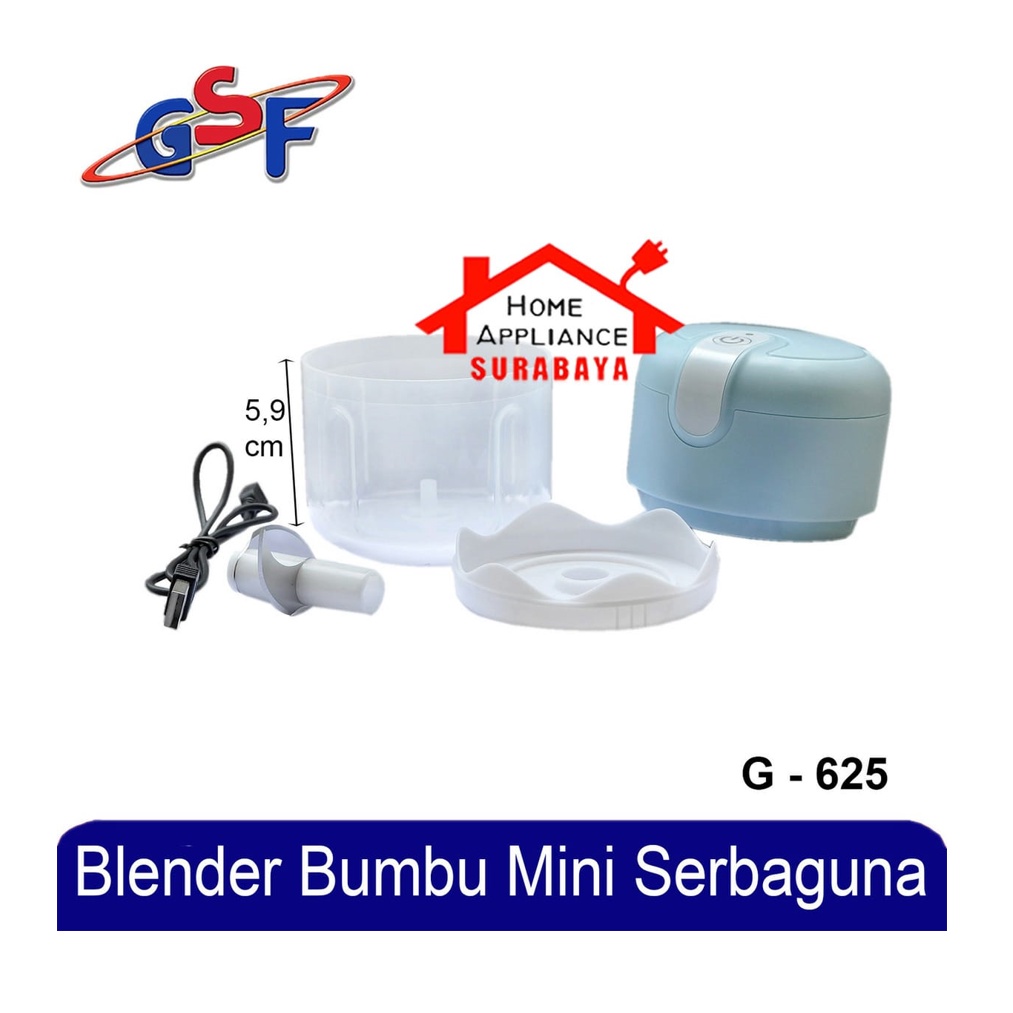 Mini Chopper Processor Portable Electric Rechargeable USB - Blender Bumbu Dapur Sayur Buah Mini Elektrik 250 ML GSF G 625 / GSF 30051