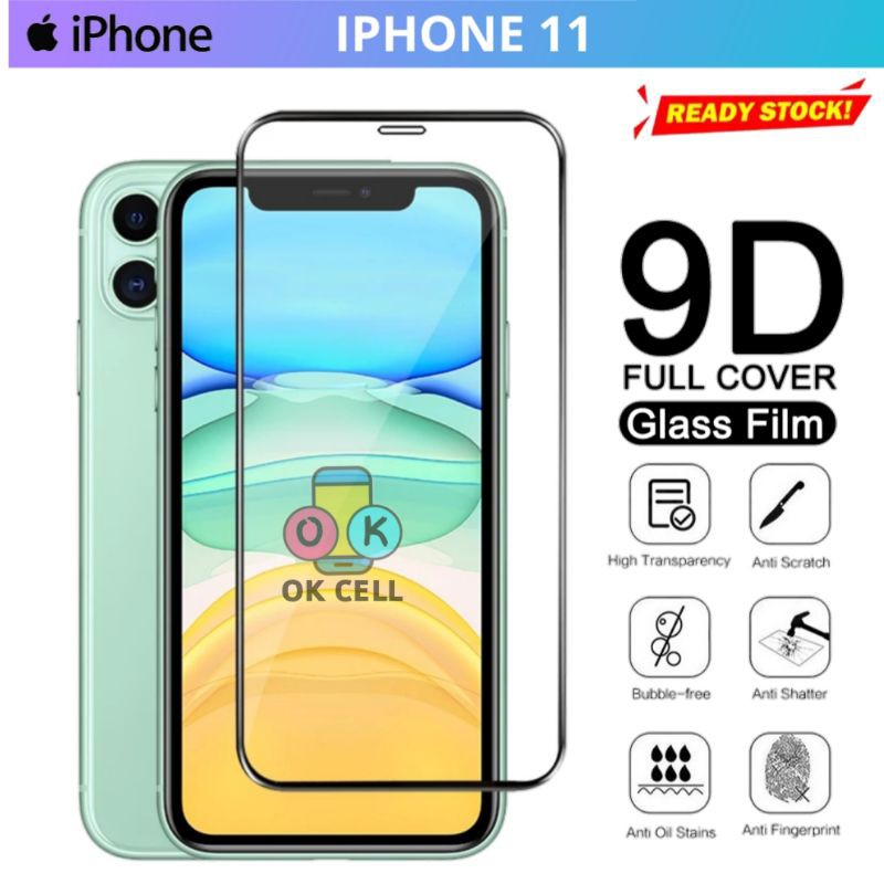 Tempered Glass Tg Anti Gores Full layar Ip iPhone 11 Full Kaca Guard Screen Protector Premium