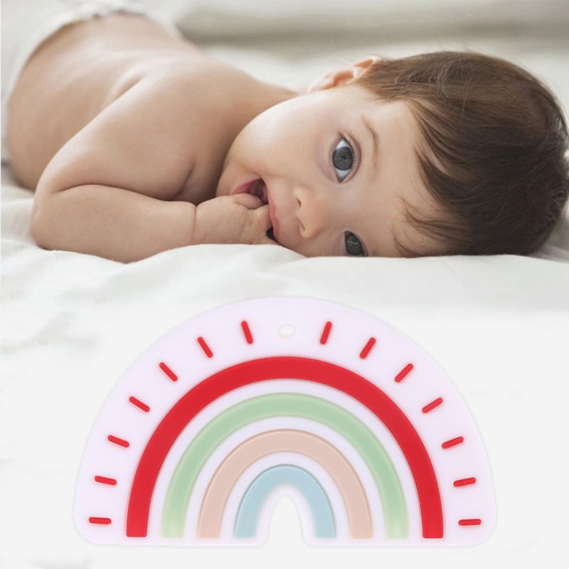 Mary Mainan Teether Gel Silikon Warna Pelangi Untuk Bayi Newborn