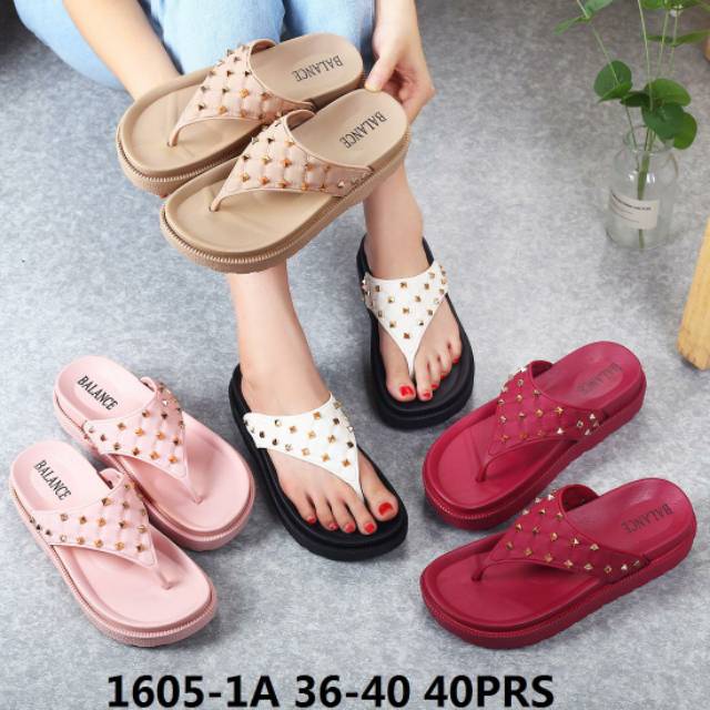 Sun-XAVENA Sandal Jepit Wedges Import 1605-1A