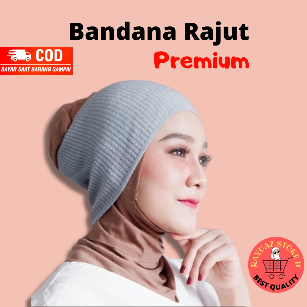 Inner Ciput Bandana Rajut Premium Anti Pusing Dalaman Hijab Rajut