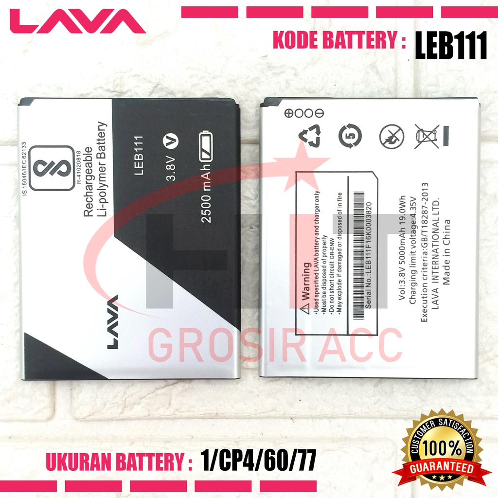 Baterai Lava LEB 111 / Battery Iris 820 / Iris 80 / Iris 60