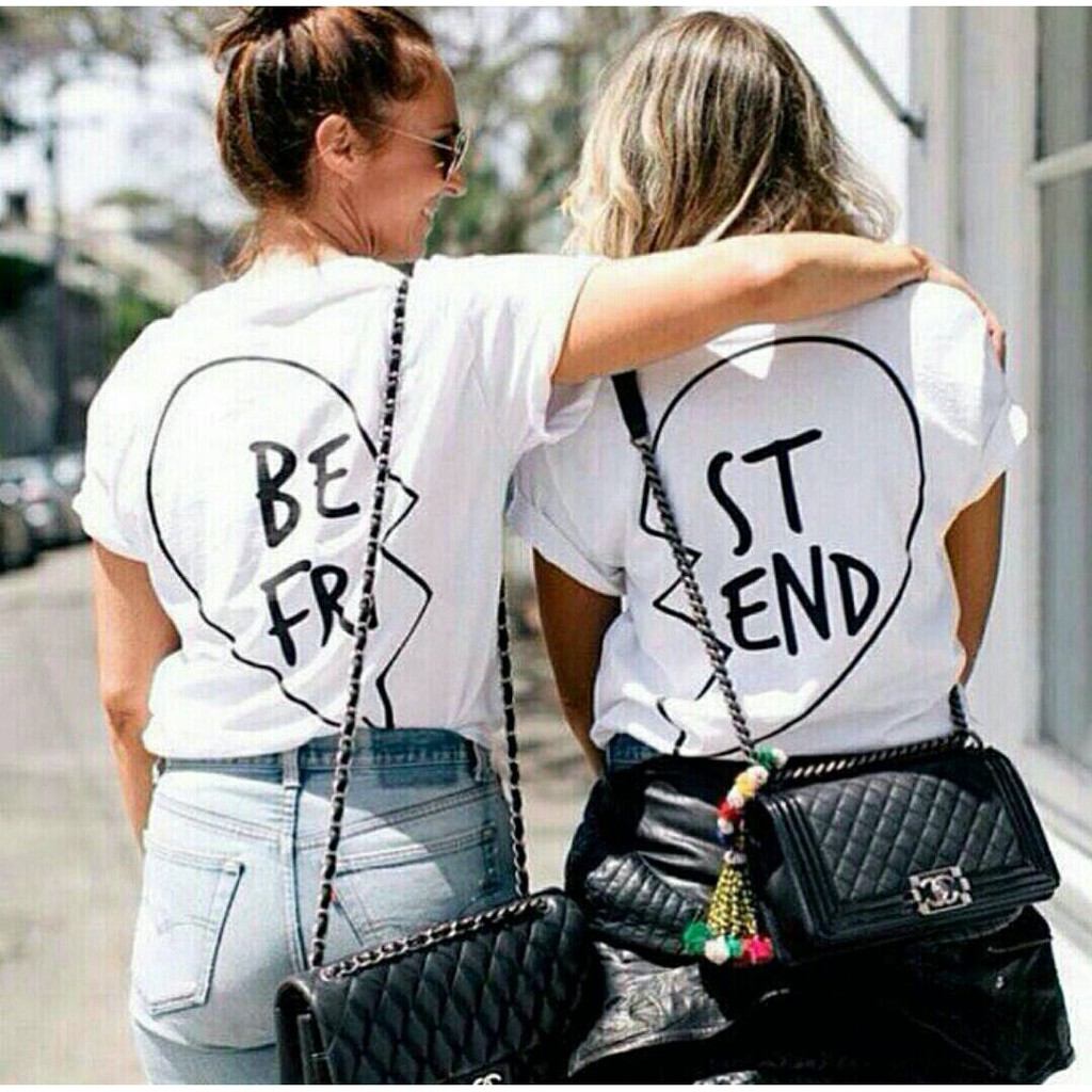 Tumblr Tee / T-shirt / Kaos Wanita Lengan Pendek " BESTFRIEND COUPLE " Putih / White