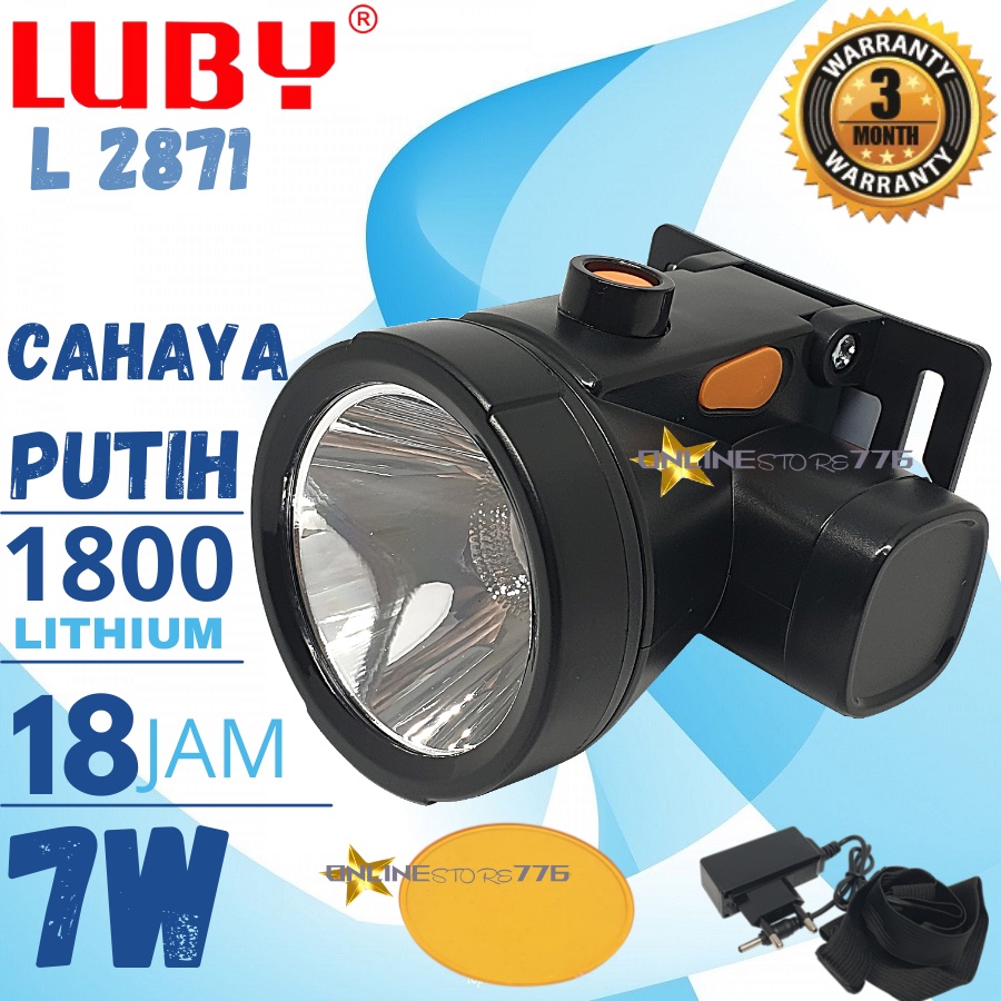 Headlamp - Senter Kepala LUBY 2871 / L2871 / L-2871 - Rechargeable