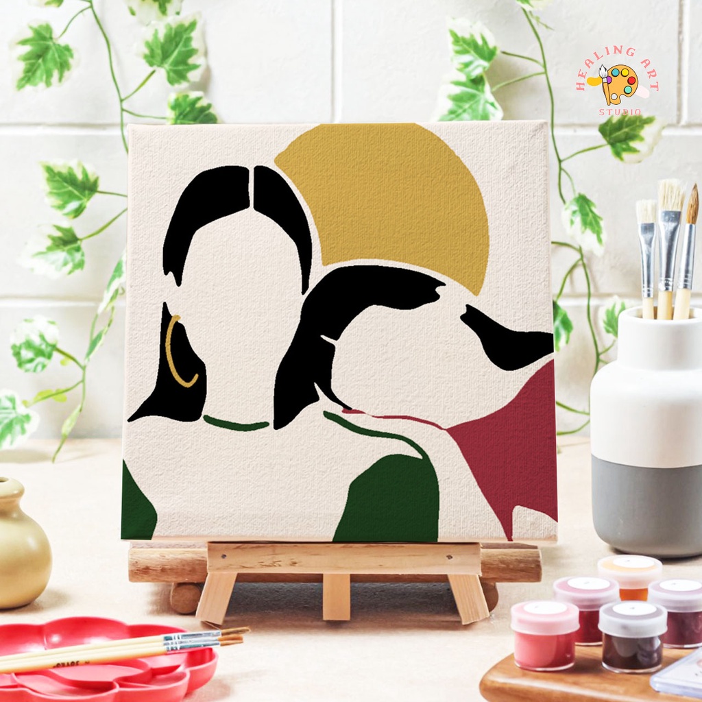 

Paint by number lukisan face art ver 1 canvas 20x20 cm / painting kit / set melukis