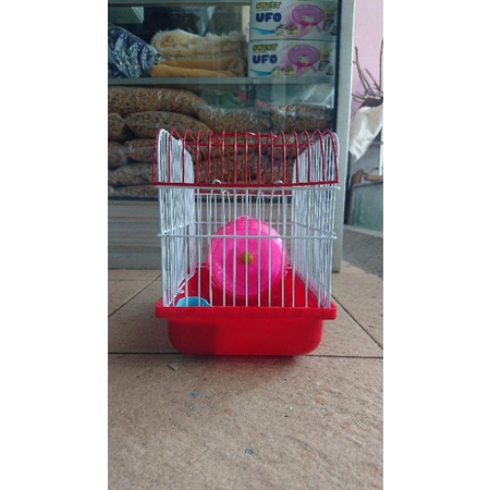 Kandang smart02 hamster kecil lengkap dengan jogging whell dan tempat makan