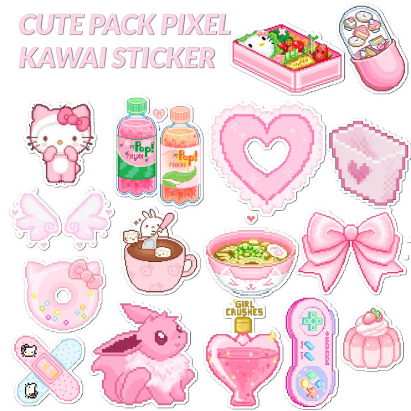 

CUTE PACK PIXEL KAWAI STICKER ( 1 SET )