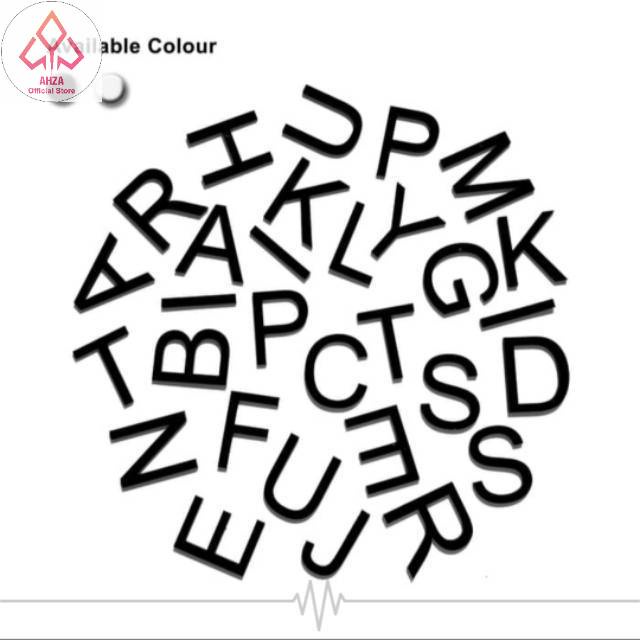 Letter Huruf Timbul Akrilik Ukuran Kecil