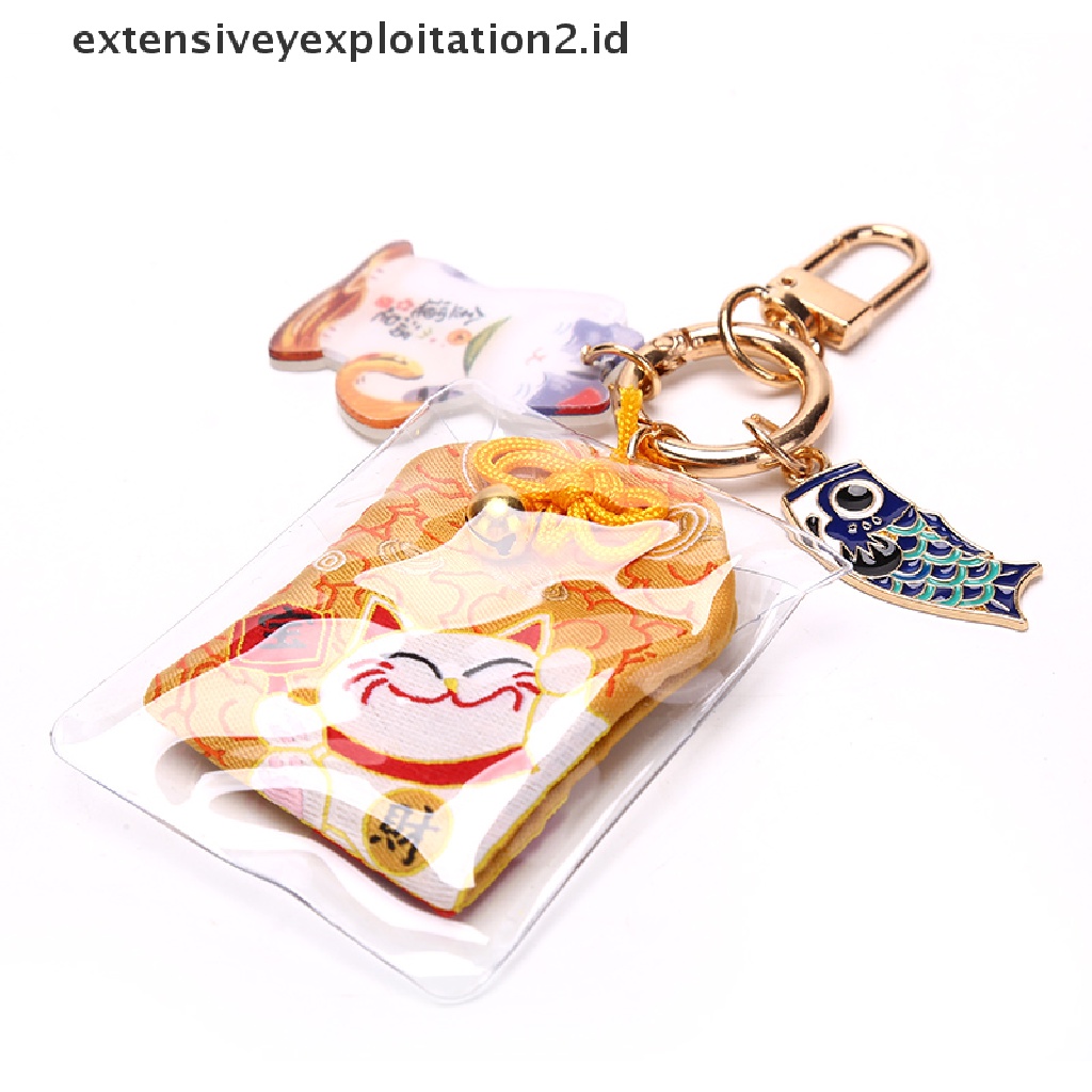 Id 1pc Gantungan Kunci Omamori Maneki Neko Dispel Misfortune Keberuntungan Untuk Hadiah