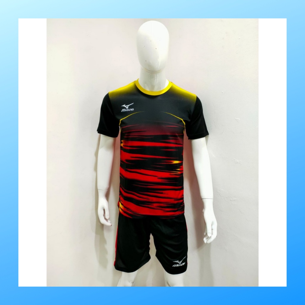 Kaos bola voli pria jersey volley ball baju dan celana setelan wanita dewasa t-shirt outfit seragam jarsey kostum olahraga pakaian apparel sport jersy volly casual jersi suit MZ123 merah