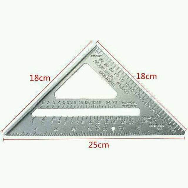 Penggaris Siku Aluminum Segitiga Derajat Aluminium Alloy Square