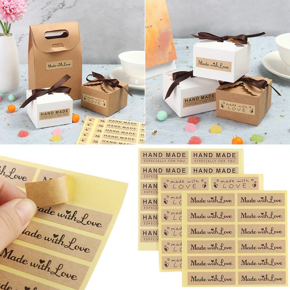 Suyo 120PCS Stiker Tulisan Made With Love DIY Untuk Hadiah Valentine