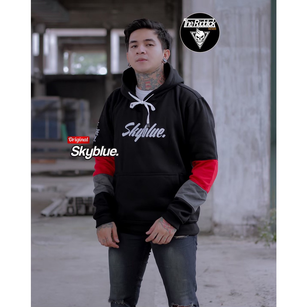 HOODIE SKYBLUE PELAT/PRIA/SKYBLUE ORIGINAL/BANDUNG