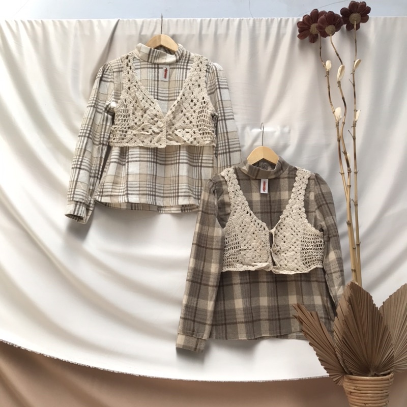 Blouse wanita Blouse flanel Blouse flanel murah Blouse flanel Blouse Korea