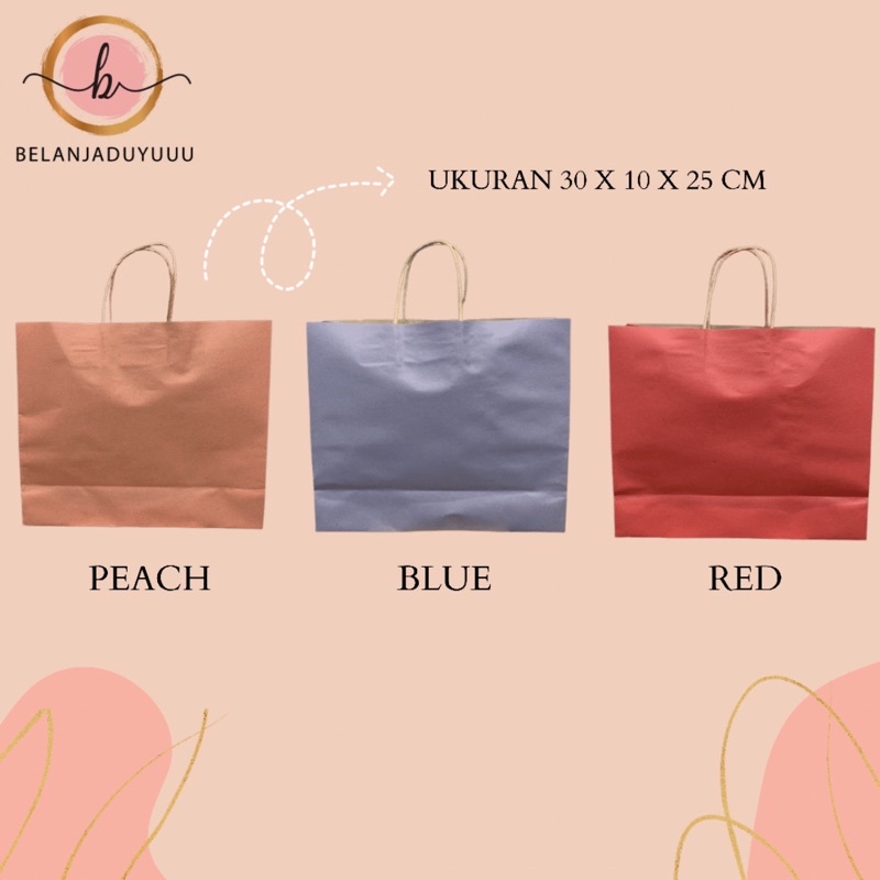 Paper Bag Warna / Kantong Kertas / Paper Bag Polos