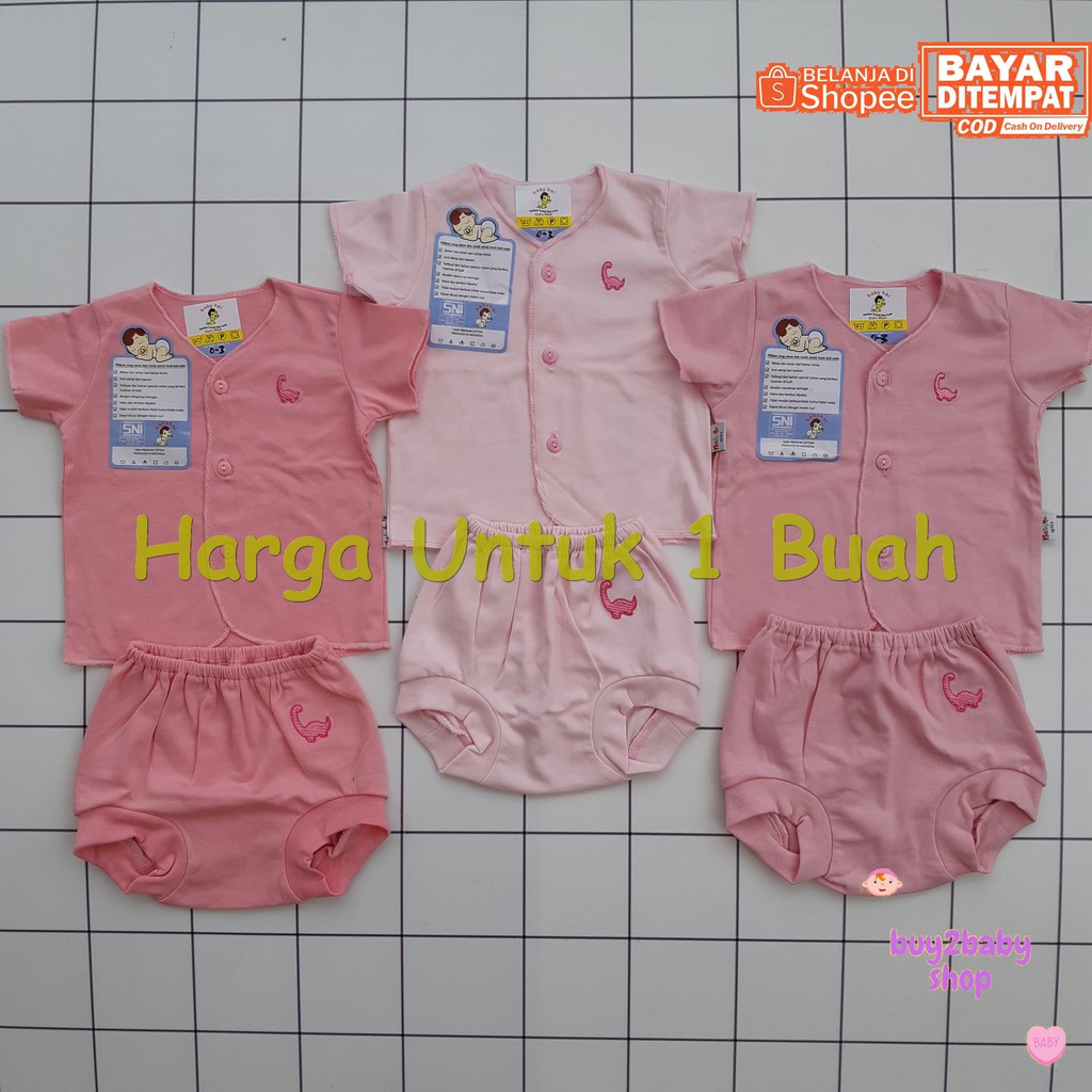 Setelan Piyama Pendek POP Bayi Bahan Premium Cotton BABYHAI Edisi Khusus Warna PINK 1 PCS