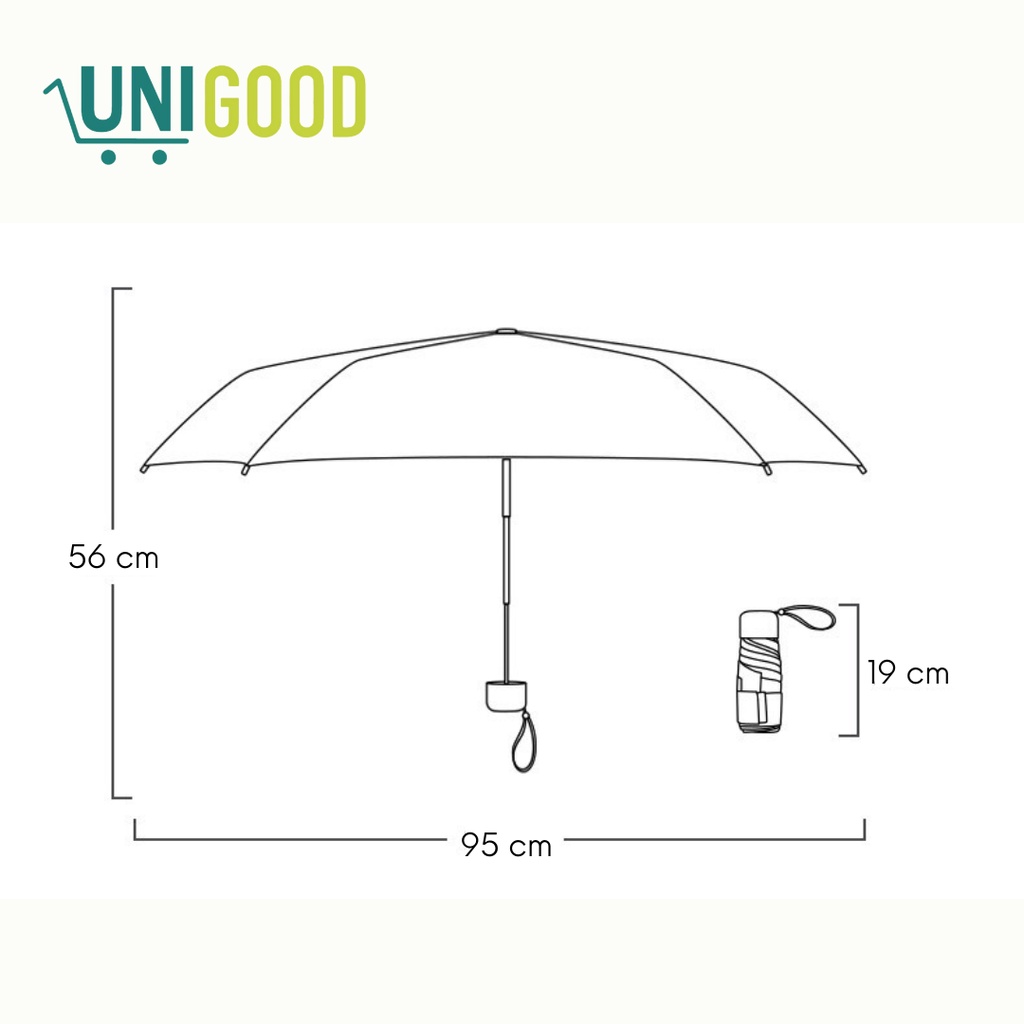 UNIGOOD - Payung Lipat Mini Premium Pocket Umbrella Anti UV