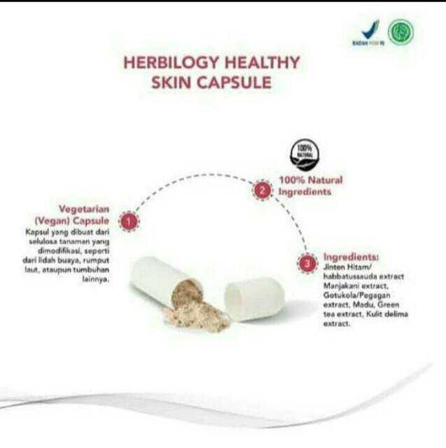 HERBILOGY  Healthy Skin Capsule 60pcs  Perawatan Kulit Herbal ED Aug 2023