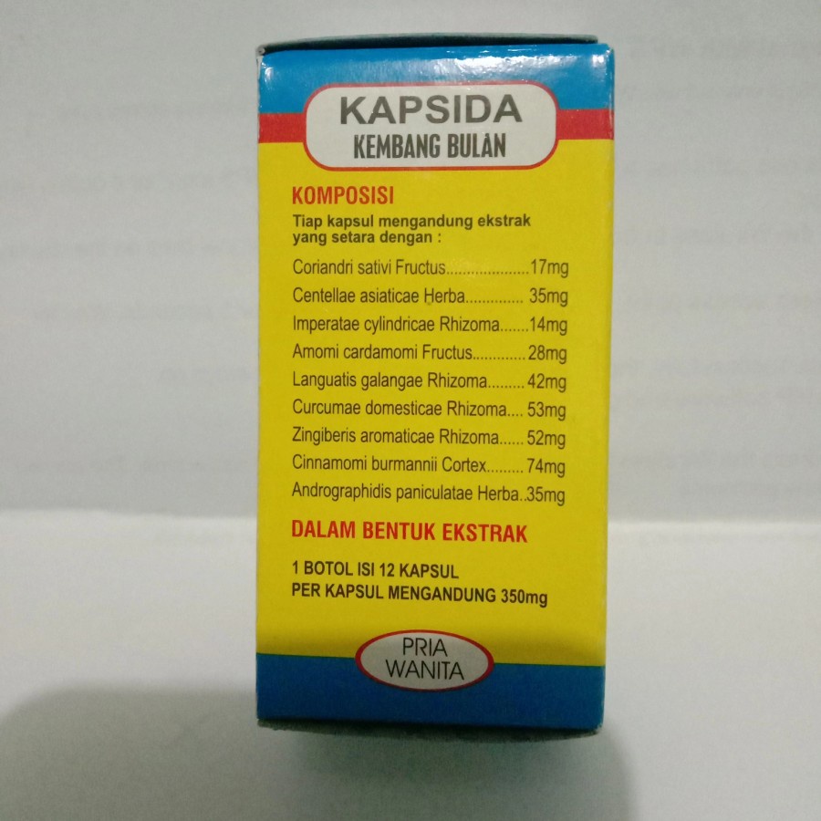 KAPSIDA KEMBANG BULAN 12 KAPSUL JERAWAT BISUL KORENG GATAL Obat Jerawat Paling Ampuh  Kapsida Kembang Bulan  Obat Gatal-Gatal, Bisul, Korengan Dan Jerawat 1 Botol Kapsul Kapsida Kembang Bulan 1 Botol isi 12 Kapsul  Obat Jerawat PALING AMPUH