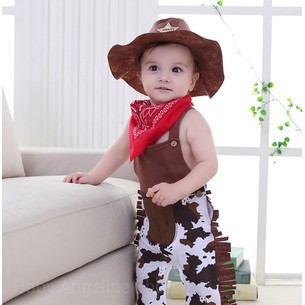 Cowboy romper bayi anak balita kostum baby costum jumper set 3 in 1