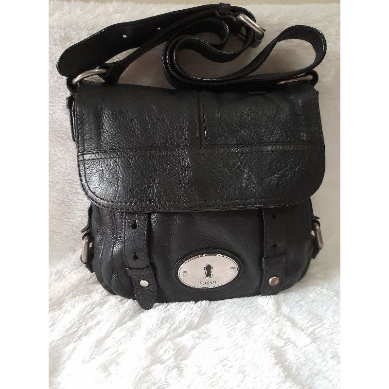 tas fossil maddox messenger medium black preloved