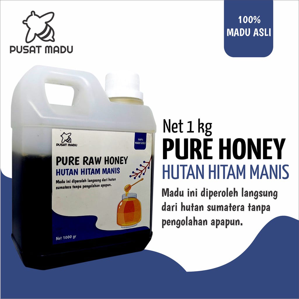 MADU ASLI 100% MADU MENTAH ASLI 1KG - NEKTAR KOPI - AKASIA - MULTIFLORA - MADU HUTAN HITAM - PURE RAW HONEY