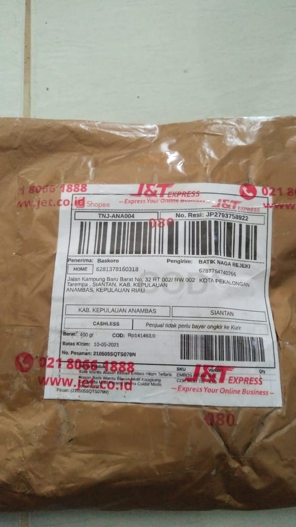 Atasan Batik Wanita Blouse Motif Kangkung Kombinasi Motif Parang Warna Coklat Muda Terlaris 2021