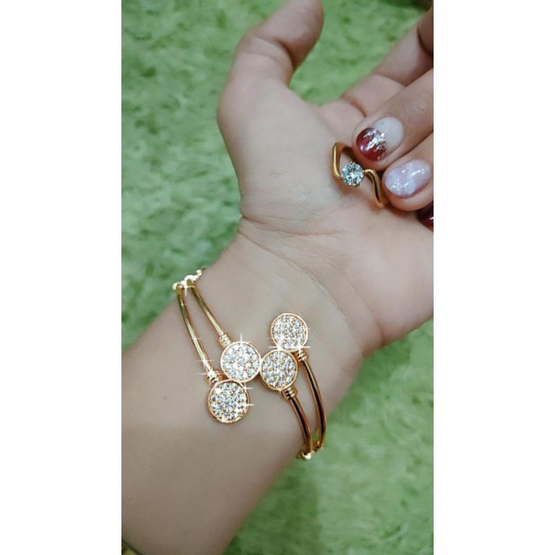 set perhiasan dewasa gelang+cincin bahan koin 91