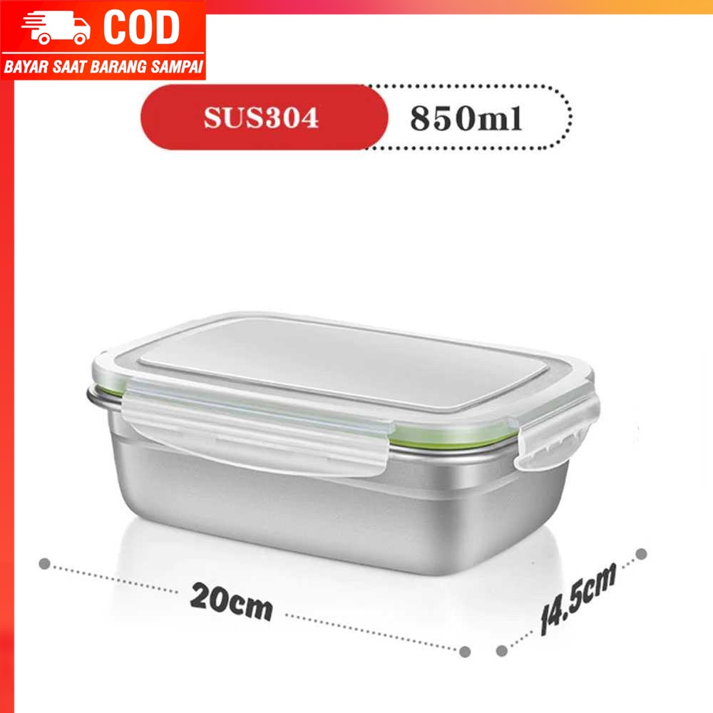 (100% BARANG ORI) HOMEFAVOR Kotak Makan Bento Lunch Box Stainless Steel - KT046