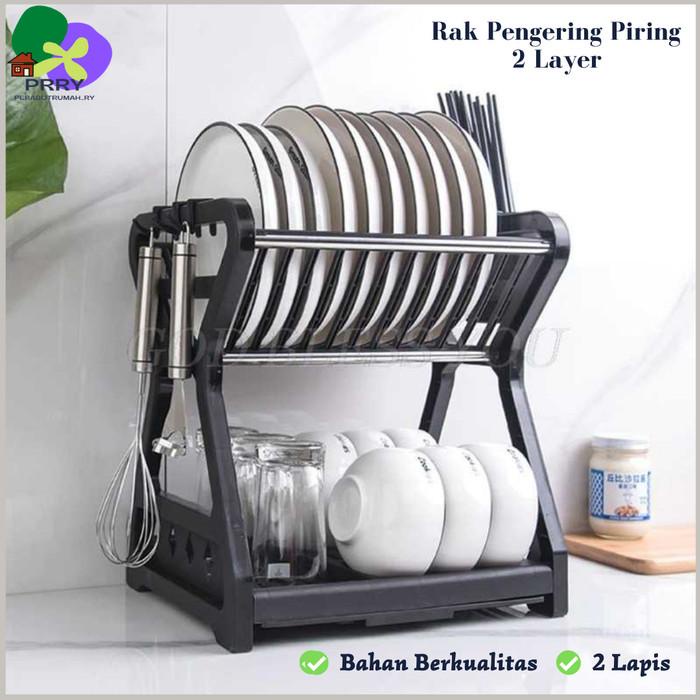 dryer   rak piring plastik pengering peniris gelas drainer wastafel 2 susun