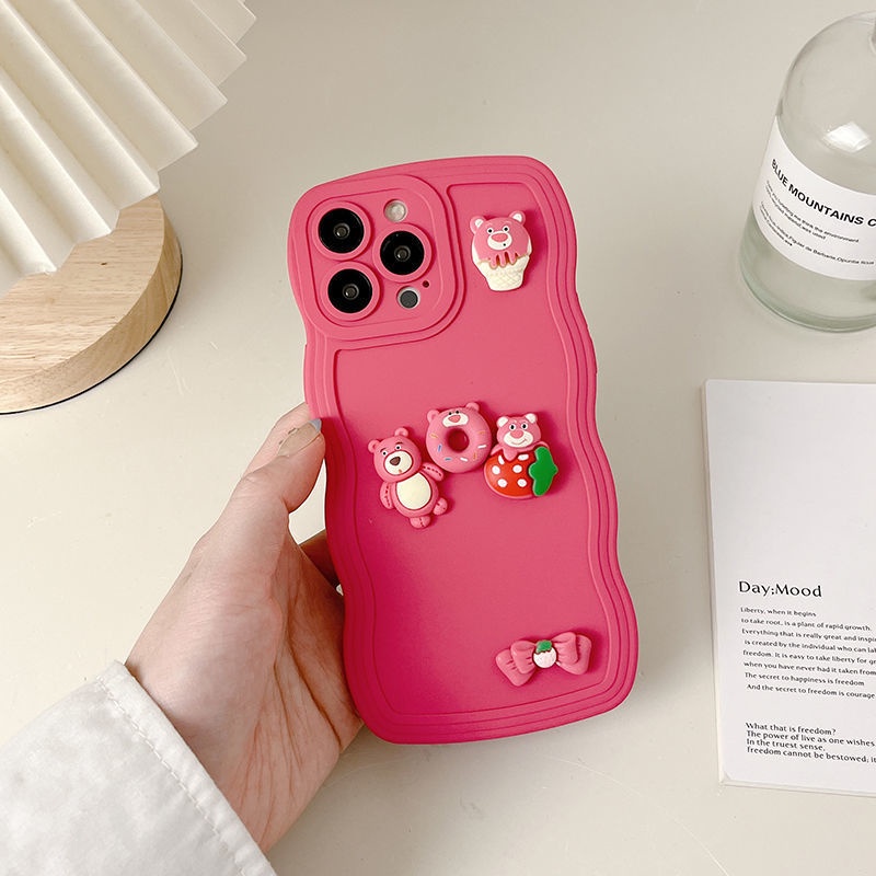 Case Motif Beruang strawberry Tiga Dimensi Untuk iPhone 12 13 14 11 Pro Max X Xs Max Xr krhrtf8