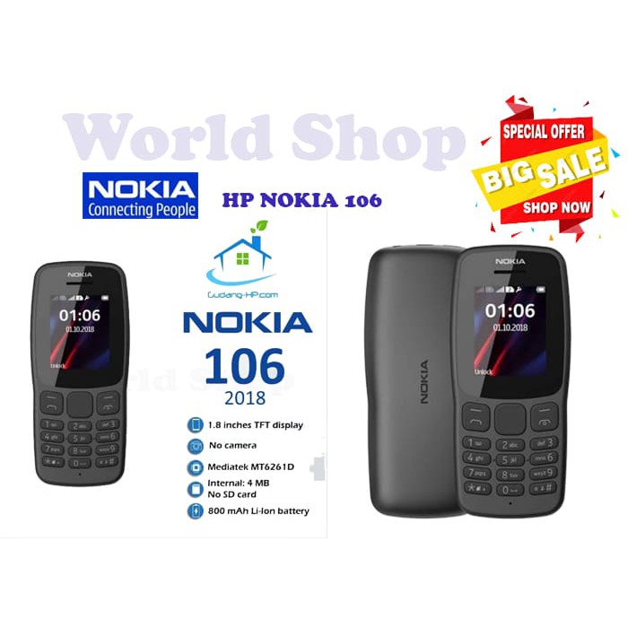 HANDPHONE NOKIA 106 2018 - HP NOKIA 106 2018 DUALSIM