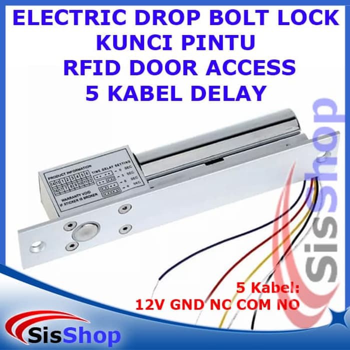 ELECTRIC DROP BOLT MORTISE LOCK KUNCI PINTU DOOR ACCESS 5 KABEL DELAY