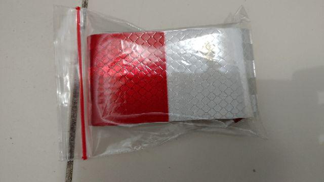 Sticker Safety Reflective Merah Putih Luminasi Warning Sign