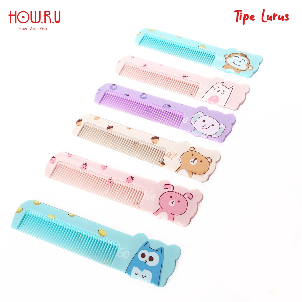 HOW.R.U | Sisir Rambut Anak / Hair Com Motif Karakter Hewan Lucu 12038106