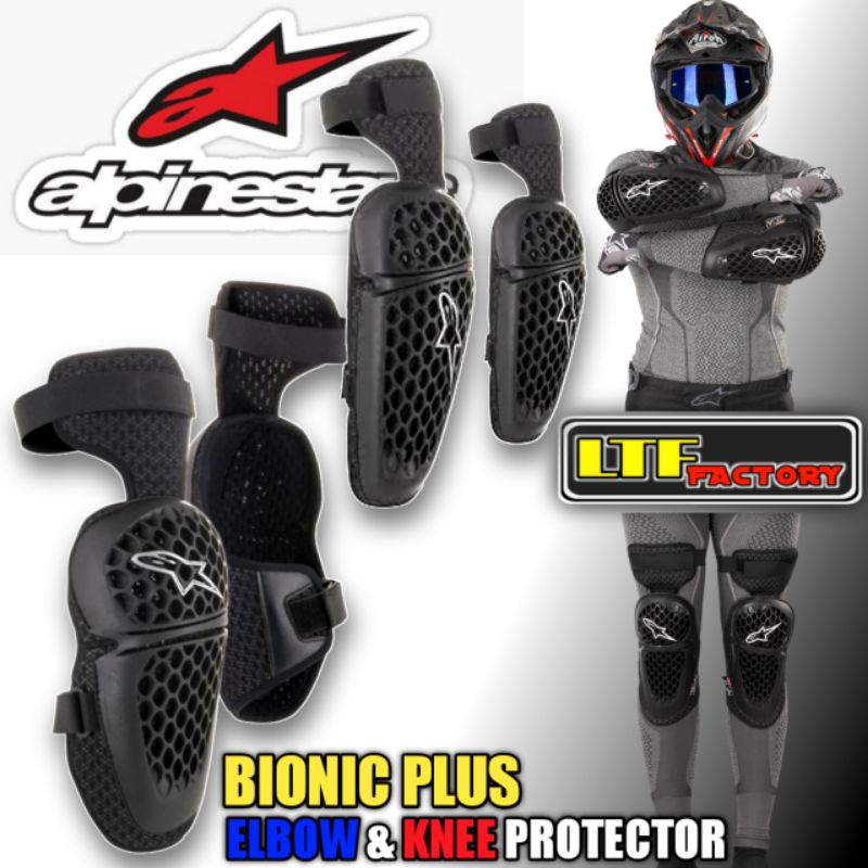 ALPINESTARS BIONIC PLUS ELBOW - KNEE GUARD PROTECTOR - DEKER PELINDUNG SIKU TANGAN - LUTUT KAKI SET 