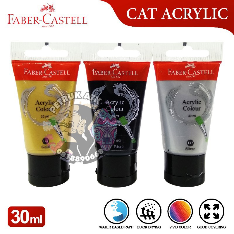 

[PCS] CAT AKRILIK FABER CASTELL ACRYLIC COLOUR 30 ML*