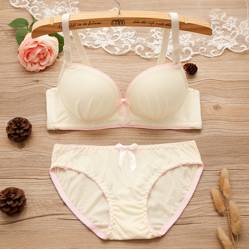 PROMO TERMURAH SET Bra / BH  + celana dalam cewek import korea KR018 pita (2in1)